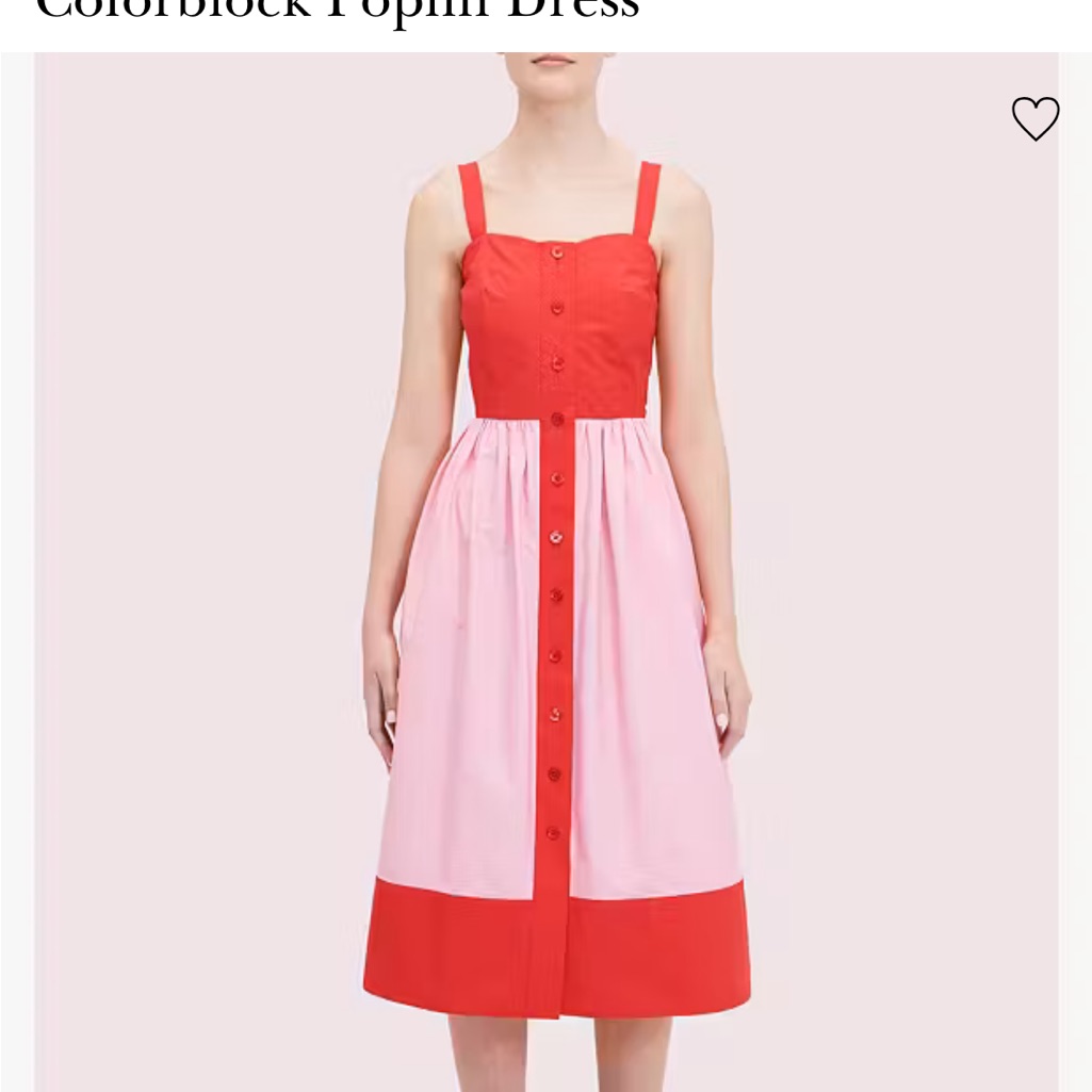 Kate Spade New York Colorblock Red Lave Poplin Dress W/Pockets 00